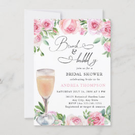 Rosa Roses Blush Brautparty Einladung