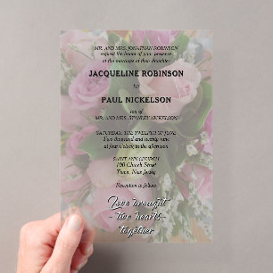 Rosa Roses Bouquet Brie und Groom Foto Acryleinladungen