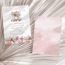 Rosa Roses Brautparty Teezeremonie