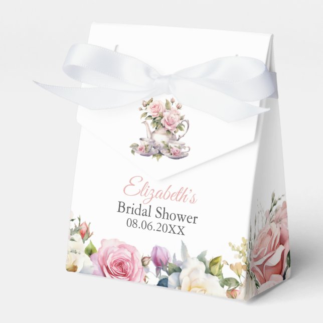 Rosa Roses Brautparty Teezeremonie Geschenkschachtel (Vorderseite)