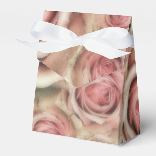 Rosa Roses Elegantes Brautparty Shabby Chic Geschenkschachtel (Vorderseite)
