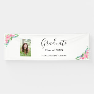 Rosa Roses Foto Glückwunsch Graduation Party Banner