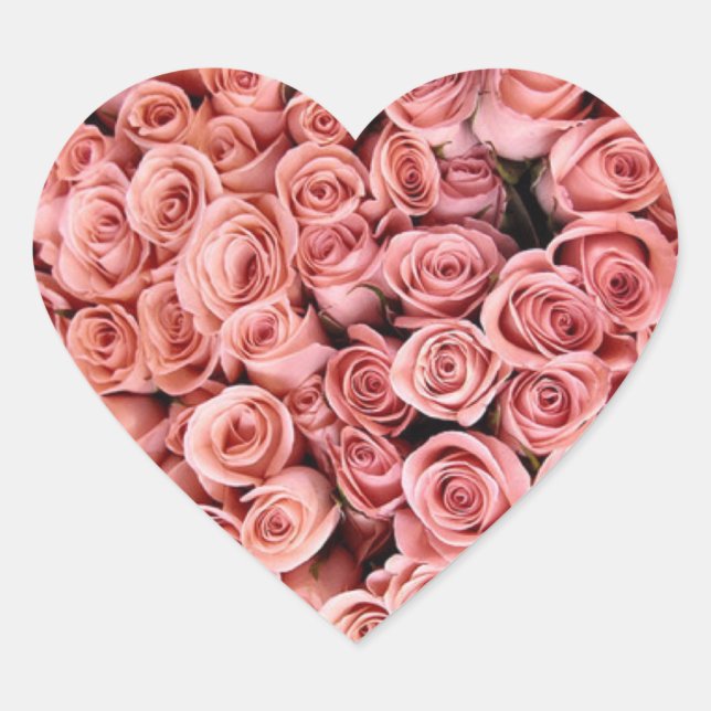 Rosa Roses Heart Stickers (Vorderseite)