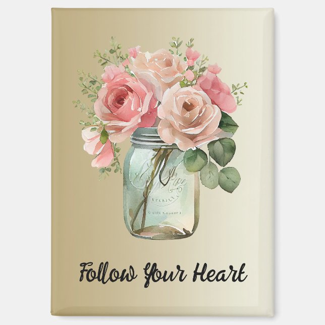 Rosa Roses Magnet (Vorderseite)