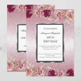 Rosa Roses Pink Geburtstagsparty Einladung