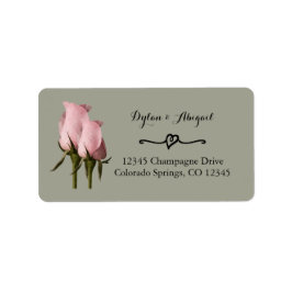 Rosa Roses - Rücksendeadresse Adressaufkleber