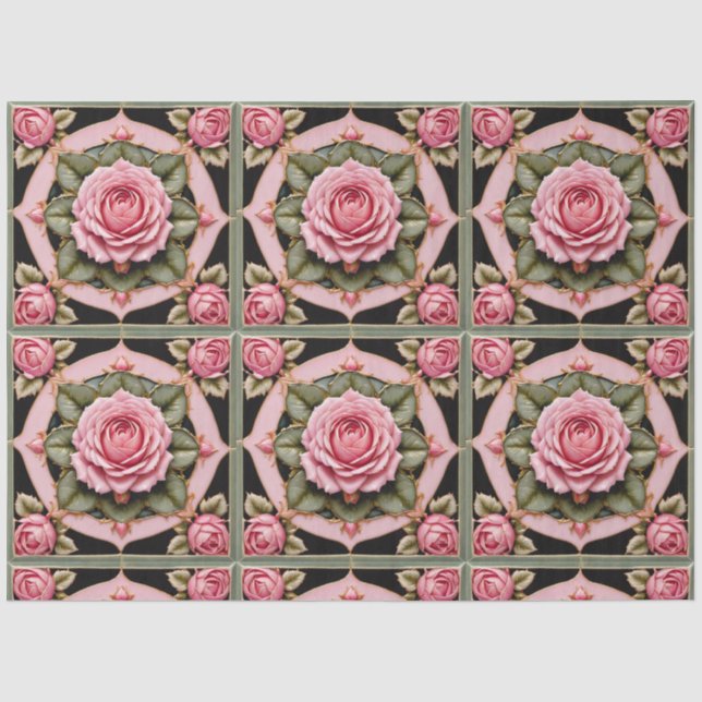 Rosa Roses Schöne Sammlung des Trendy Seidenpapier (Vorderseite)