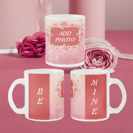 Rosa Roses Valentine Fügen Sie Ihr Foto hinzu Mattglastasse