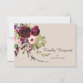 Rosa Roses Wedding RSVP