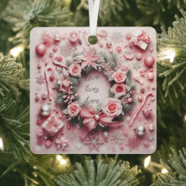 Rosa Roses Weihnachtsfeier Ornament Aus Metall
