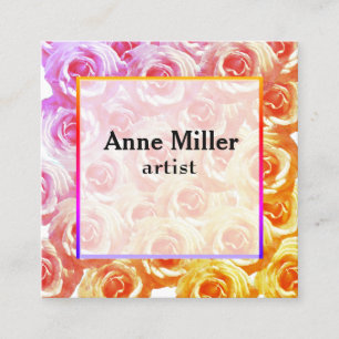 Rosa RosesFloral Business Card Quadratische Visitenkarte