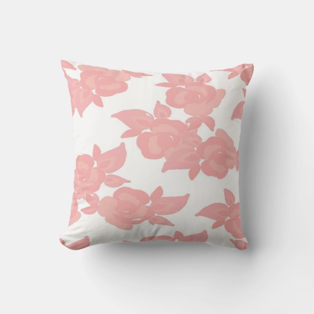 Rosa Rosethrow-Kissen Kissen (Vorderseite)