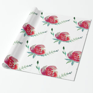 Rosa Rosewatercolor-Kunst-Verpackungs-Papier Geschenkpapier