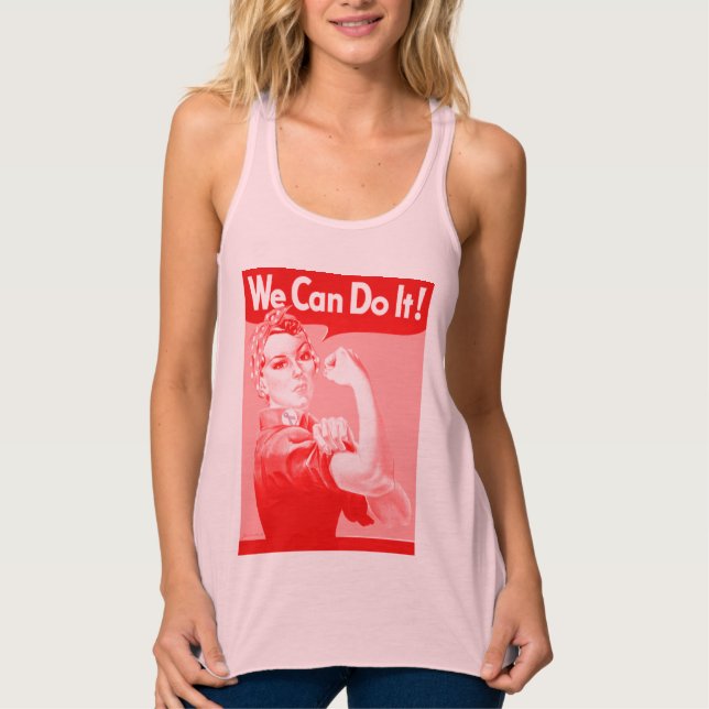 Rosa Rosie der Nieteneinschläger "wir können ihn Tank Top (Vorderseite)