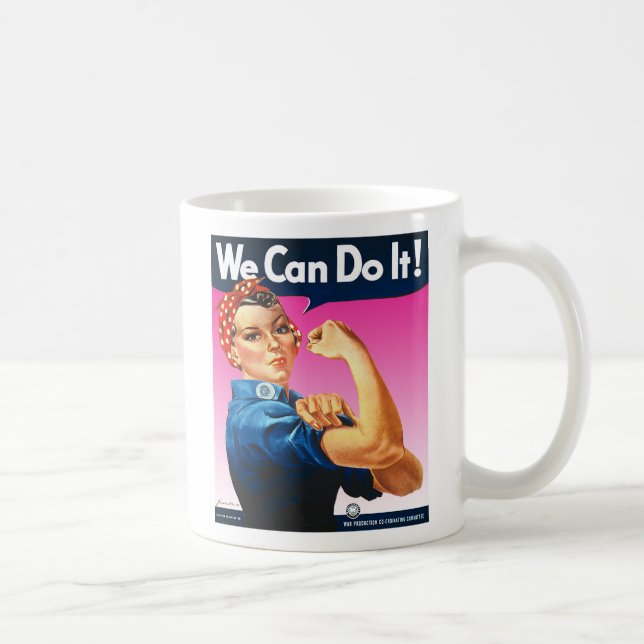 Rosa Rosie die Nieteneinschläger-Tasse Kaffeetasse (Rechts)