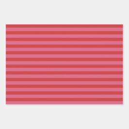 Rosa rot fröhlicher, kräftiger Streifen Weihnachte Geschenkpapier Set