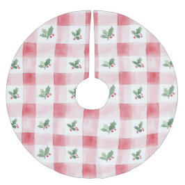 Rosa Rot Grün Muster Weihnachten Polyester Weihnachtsbaumdecke