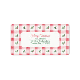 Rosa Rot Grün Retro Muster Weihnachten Adressaufkleber