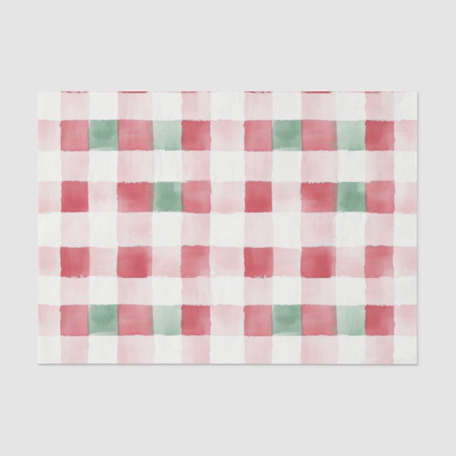 Rosa Rot Grün Retro Muster Weihnachten Seidenpapier (Vorderseite)