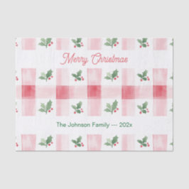 Rosa Rot Grün Retro Personalisierte Weihnachten Seidenpapier