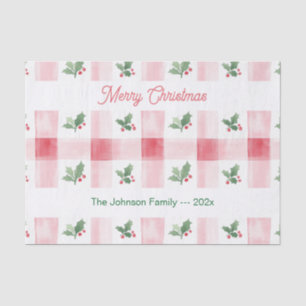 Rosa Rot Grün Retro Personalisierte Weihnachten Seidenpapier