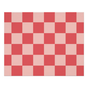 Rosa-rot kariertes Gingham-Muster Poster