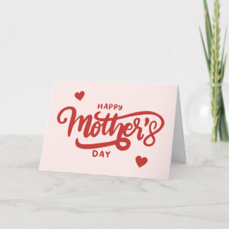 Rosa Rot Minimal Elegant Schrift Glücklicher Mutte Feiertagskarte