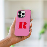 Rosa Rot Minimalistisch Modernes, feines Monogramm Case-Mate iPhone Hülle<br><div class="desc">Rosa Rot Minimalistisch Moderne erste Monogram Phone Case. Erstellen Sie Ihren eigenen personalisierten iPhone Case mit individuellem Anfangsnamen.</div>
