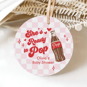 Rosa Rot Sie ist bereit zu platzen Baby Shower Geschenkanhänger