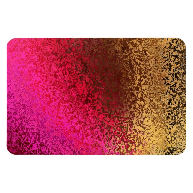 Rosa Rot und Goldmuster Magnet (Horizontal)