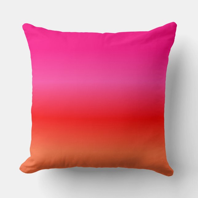Rosa, Rot und Orange Gradient Kissen (Vorderseite)