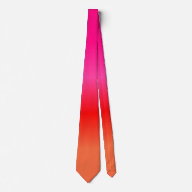 Rosa, Rot und Orange Gradient Krawatte (Vorderseite)