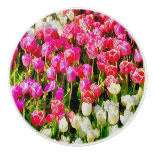 Rosa Rot und Weiße Tulpen aus dem Vernon Keramikknauf