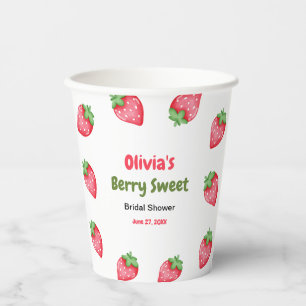 Rosa & Rote Beeren Süße Erdbeer-Hochzeitsdusche Pappbecher