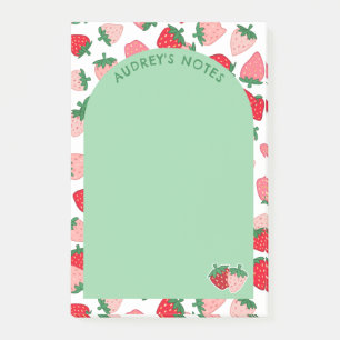Rosa Rote Erdbeere Muster Grün Arsch Name hinzufüg Post-it Klebezettel