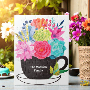 Rosa rote Familienname Kaffeetasse 