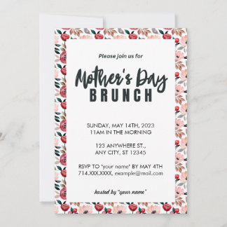 Rosa Rote Flora Einladung der Mutter