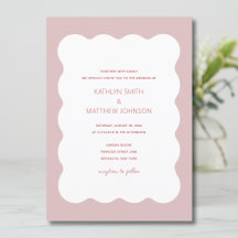 Rosa Rote Grenze Moderne Retro Hochzeit