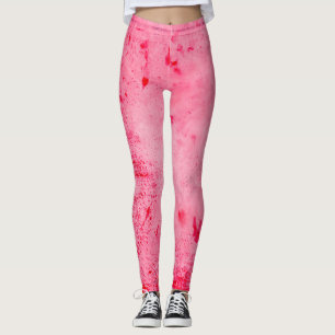 Rosa rote Grunge-Malfarbe-Textur Leggings