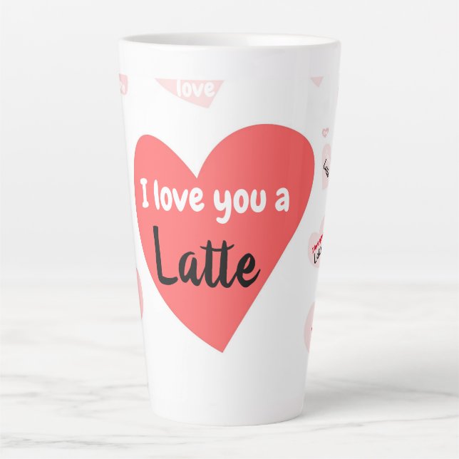 Rosa Rote Herzen Liebe Sie ein modernes Happy Vale Milchtasse (Vorderseite)