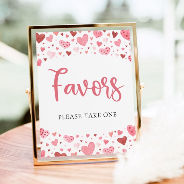Rosa rote Herzen Valentine Baby Dusche Favoriten S Poster (Von Creator hochgeladen)