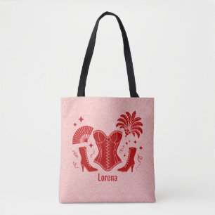 Rosa + rote Las Vegas-Showgirl-Brautjungfer Tasche