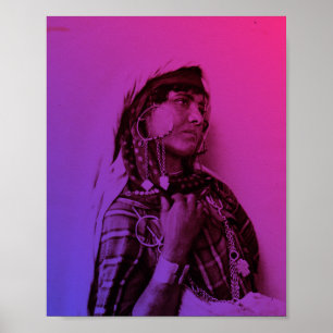 Rosa Rote Maghreb Tunesische Traditionelle Girl-Fr Poster
