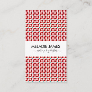 Rosa rote Punkte Makeup Artist Salon Business Card Visitenkarte