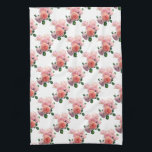 Rosa Rote Rosen Blumenmuster Farbe Kunst Geschirrtuch<br><div class="desc">Rosa Rote Rosen Blumenmuster Wasserfarbe Kunst Moderne Küche Handtuch.</div>