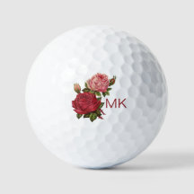 Rosa Rote Rosen Mit Monogramm Damen elegant