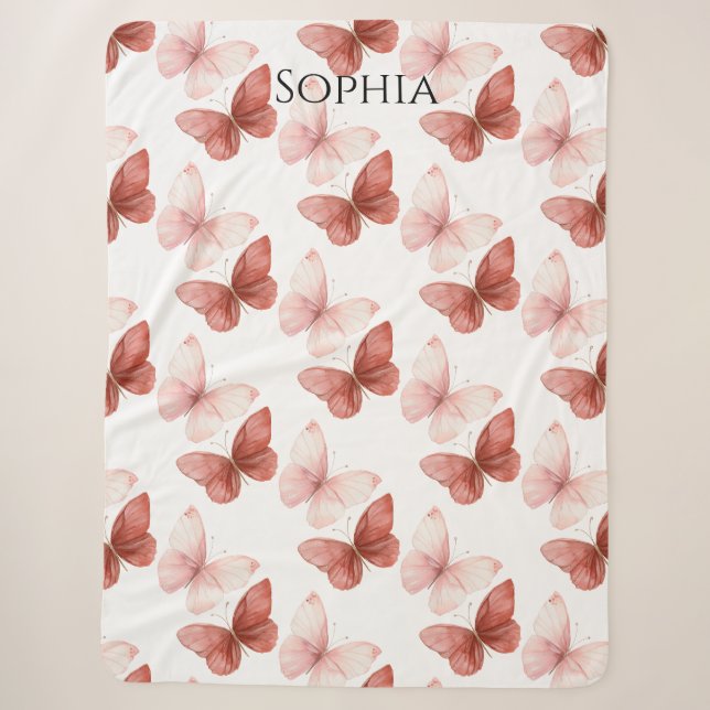 Rosa rote Schmetterlinge   Sherpadecke (Vorderseite)