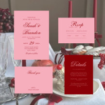 Rosa rote Valentinstag-Minimalist-Script-Hochzeit