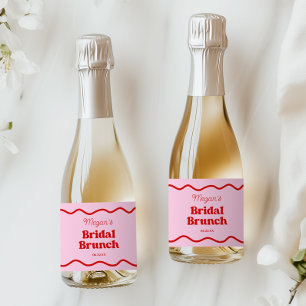 Rosa rote wellige Rand Brautparty Brunch