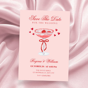 Rosa roter Cocktailbogen Hochzeit Save The Date